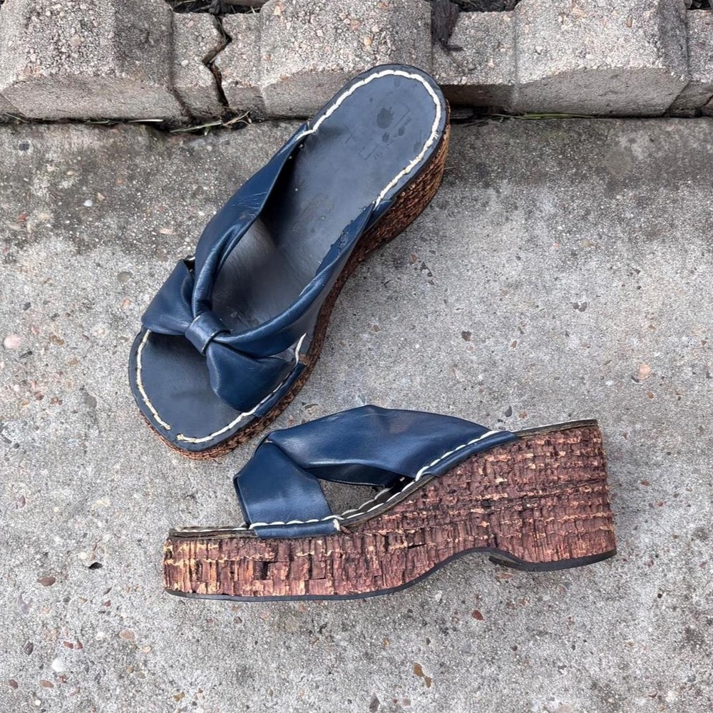 Vintage Made in Italy Montgomery Ward Cork Wedge Sandals